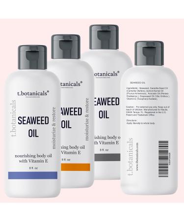 Seaweed Body Oil 8 oz | Nourishing Sea Moss Oil for Anti-Aging & Hydration | Firming Kelp Moisturizer for Face Hair & Skin | Fast Absorbing Non-Greasy | Citrus Scent - Buy Online on GoSupps.com