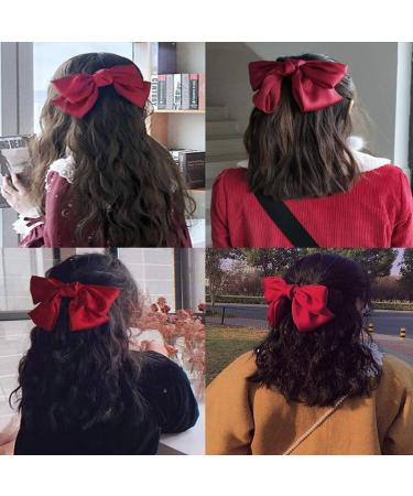 Shop Stylish Large Hair Clips with Bow - Red Green & Pink | Perfect for Girls & Women - International Shipping Available - Buy Online on GoSupps.com