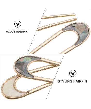 Frcolor 2pcs Vintage Hair Forks - U-Shaped Metal Hairpins for French Style Updos & Retro Chignons - Perfect for Women & Girls - Buy Online on GoSupps.com