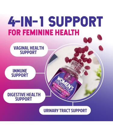 Probiotics for Women Gummies with Cranberry - 6 Premium Strains for PH Balance Digestive Health Vaginal & Immune Support 3 Billion CFU Women's Probiotic Gummy for Feminine Health - 60 Gummies 60 Count (Pack of 1) - Buy Online on GoSupps.com