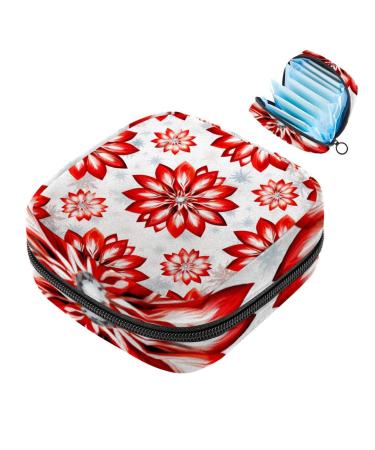 Muoooum merry Christmas pattern women's bonds. Servant -style period pocket for women teen girls menstrual cup pocket quiet pad holder color 7 4.7x6.6x6.6 in/12x17x17 cm