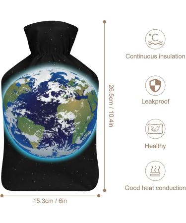 Earth Hot Water Bottle with Plush Cover - Perfect Bed Warmer for Adults & Children | 26.5x15.3cm | International Shipping Available - Buy Online on GoSupps.com