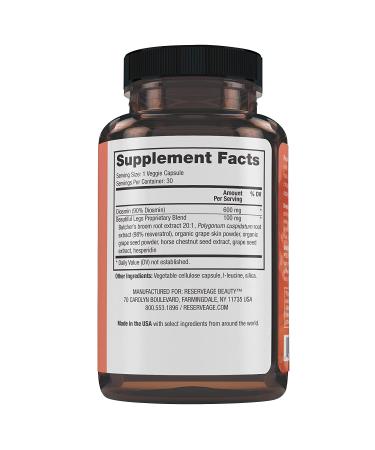 Reserveage Beautiful Legs Supplement - Skin Care for Smooth Veins, Vegan, 30 Capsules - Buy Online on GoSupps.com