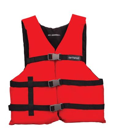Airhead Adult General Purpose Life Vest | Multiple Colors Available Red Adult Universal