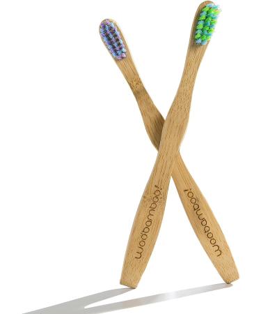 WooBamboo Kids Soft Striped Toothbrushes 2-Pack - Buy Online on GoSupps.com
