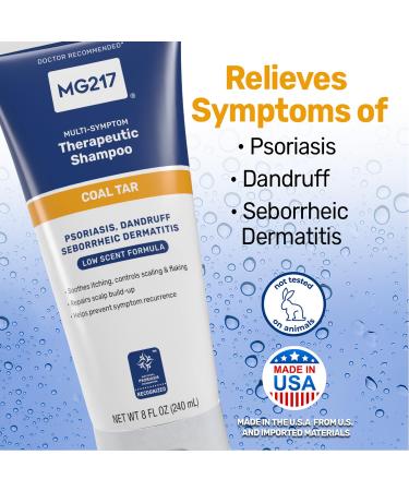 MG217 - Psoriasis Shampoo with Coal Tar Therapeutic Scalp Treatment Controls Itching Scaling Flaking Scale Buildup Psoriasis Scalp Treatment .5% Coal Tar Shampoo and Conditioner - 8floz - Buy Online on GoSupps.com