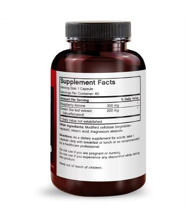 FutureBiotics Red Raspberry Ketone & Green Tea - 60 Vegetarian Capsules for Weight Loss - Buy Online on GoSupps.com