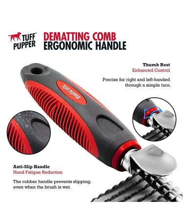 Tuff Pupper Detangling Comb | Dematting Tool for Dogs & Cats | Safely Remove Knots and Mats | Ergonomic Handle for Precision Control - Buy Online on GoSupps.com