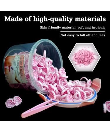 150 Pcs Disposable Glue Rings for Eyelash Extensions - Lovely Heart Shape Blossom Cups - Lash Extension Supplies - Buy Online on GoSupps.com
