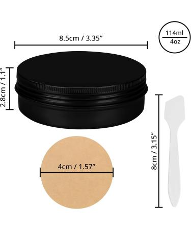 Buy Belle Vous 24 pc Black Aluminum Jars - 114ml Screw Cap Cans for Travel Cosmetics & Sweets | Ideal Lip Balm/Cream Container - Buy Online on GoSupps.com