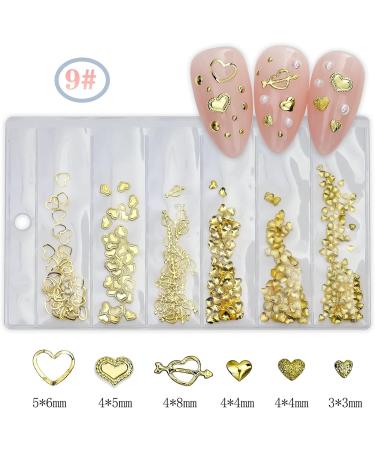 FEIlei 3D Nail Charms Heart Nail Art Studs Nail Jewelry for DIY Crafts Nail Art Decor - Buy Online on GoSupps.com