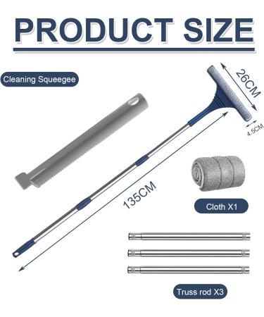 Window Cleaner with Telescopic Handle Professional Window Wiper Cleaner Telescopic Window Washer with Bendable Head Glass Cleaning Tools for High Windows Indoor and Outdoor Use (135 cm) 135 Cm. - Buy Online on GoSupps.com