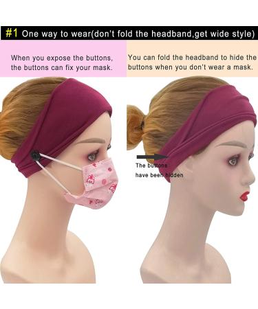YONUF Women's Headbands with Button for Nurses & Doctors - Set of 4 Solid Colors - Buy Online on GoSupps.com
