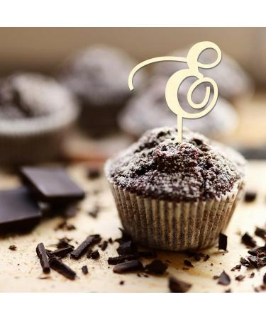Letter E Cupcake Toppers Monogram Initial Last Name Wood For Wedding Anniversary Decorations Rustic Floral Wreath Choosing Letter Design Color Engagement Gifts 24PCS Style-4 - Buy Online on GoSupps.com
