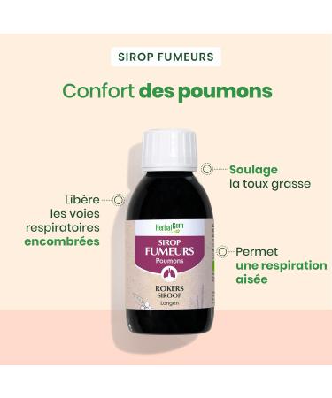 HERBALGEM - Smoking Syrup - Lungs - Breathing Comfort - For Smokers' Wellness - Traditional Recipe - Certified Organic - 250 ml - Buy Online on GoSupps.com