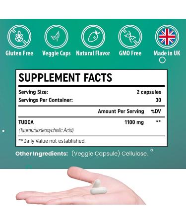Genogna TUDCA 1100mg Liver Support Supplement - 60 Vegan Capsules - Non-GMO & Gluten-Free - Buy Online on GoSupps.com