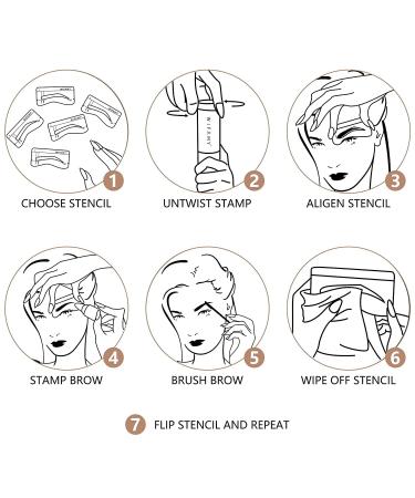 Eyebrow Stamp Stencil Kit - Perfect Brows with Brow Stamp Makeup Powder and 10 Reusable Stencils in Dark Brown | Long-lasting, Waterproof Eyebrow Shaping Kit - Buy Online on GoSupps.com