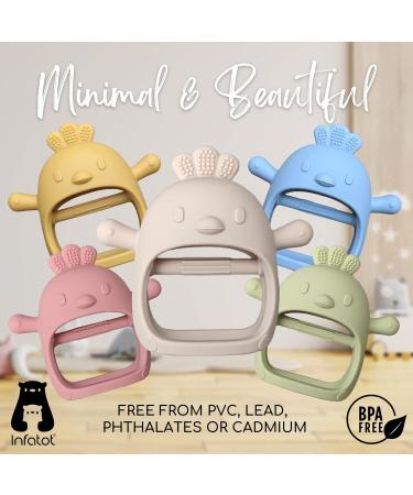 Infant Silicone Chicken Teething Mitten Glove - Prevent Finger Sucking | Teether Toy for Babies - Cream - Buy Online on GoSupps.com