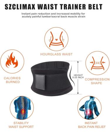 Lumbar Lower Back Brace Support Belt for Pain Relief & Weight Loss - M Black Medium - Buy Online on GoSupps.com