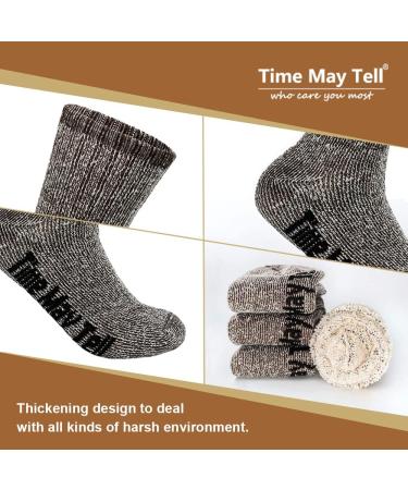 Time May Tell Men's Merino Wool Hiking Cushion Socks Pack - 2 Pairs, Brown - Size 6-13 - Buy Online on GoSupps.com