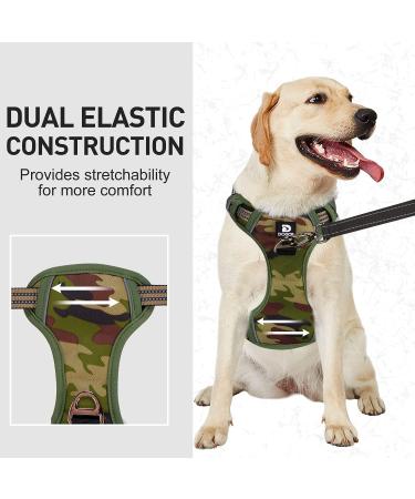 Shop Large Dog Harness - Reflective Breathable Soft Camouflage - Anti-Train Safety Harness for Medium & XL Dogs - Buy Online on GoSupps.com
