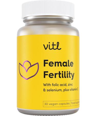 Vitl Female Fertility Supplement - 30 Vegan Capsules - Conception Support for Women - 1 Month Supply - Buy Online on GoSupps.com