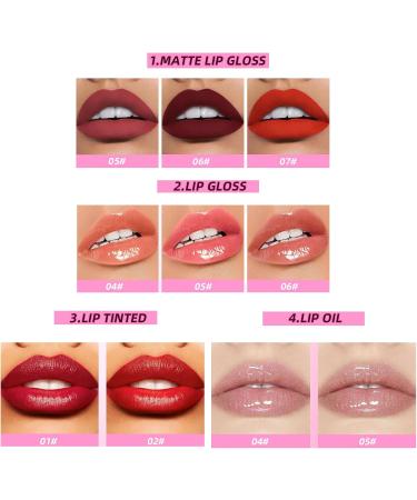  Gireatick Collection of 10 lip glosss - 3 matte glosss + 3 shimmer lip gloss + 2 long lasting lip inks + 2 clear lip oils - Buy Online on GoSupps.com