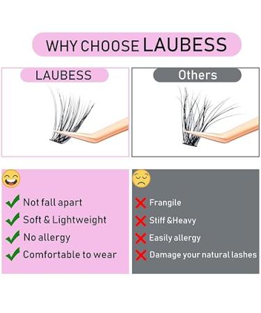 LAUBESS - Cluster Lashes 240pcs 40D DIY Eyelash Extension D Curl Long Individual Lashes Mixed Tray Faux Mink Lash Clusters Extensions 0.07 0.10 Black - 40D-0.07D-9-16mm - Buy Online on GoSupps.com
