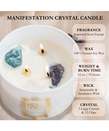 Buy Healing Crystal Candles | Chakra Candles | Organic 12oz Non-Toxic Soy Candles for Home & Gifts Spiritual Astrology & Self-Love - Buy Online on GoSupps.com