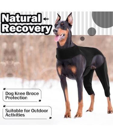 HJYOKUSO Recovery Suit for Dogs | Surgery Suit Hind Leg Protection Leak Cuff to Prevent Licking | Size L Black - Shop Now! - Buy Online on GoSupps.com