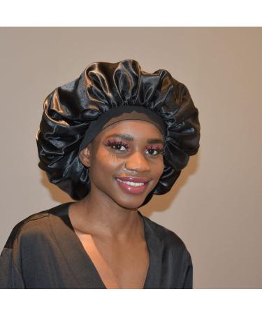Queen Silk Bonnet for Sleeping | Wide Elastic Band | Reversible Double Layer | Large Size for Women's Curly Hair | Red Lips Pattern - Buy Online on GoSupps.com