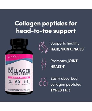 NeoCell Super Collagen With Vitamin C and Biotin - 180 Tablet - Buy Online on GoSupps.com