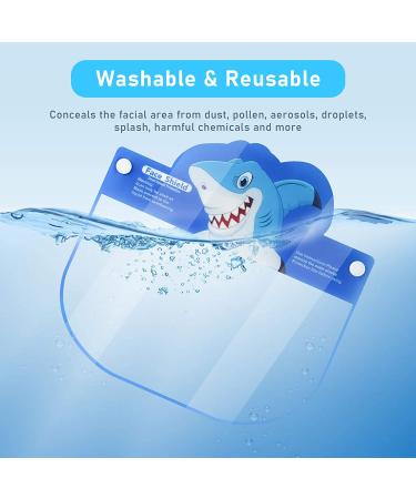 8-Pack Kids' Safety Face Shields - Full Protection Clear Vision Coverings - Reusable Lightweight Design - Cartoon Animals - Boys Girls - Comfortable Fit - Buy Online on GoSupps.com