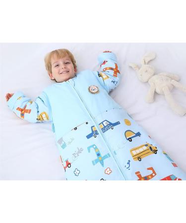 Chilsuessy Baby Winter Sleeping Bag 2.5 Tog - Colorful Bus Design | Adjustable Length & Removable Sleeves | Toddler Sleeping Sack for Boys Girls 3-6 Years - Buy Online on GoSupps.com
