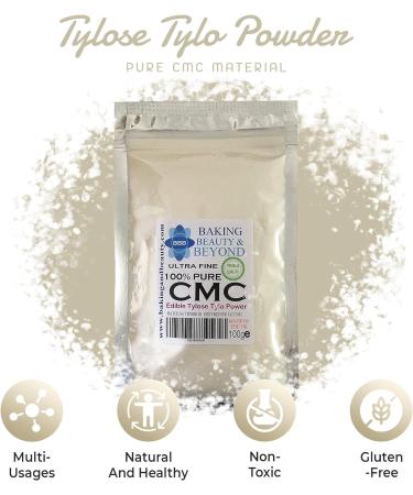 Baking Beauty and Beyond Powerful Edible Tylose Tylo Pure CMC Powder - Gum Tragacanth Glue Powder for Fondant Gluten Free Gum Powder Perfect for Cake Frosting Icing Sugar Paste (100gm) 100 g (Pack of 1) - Buy Online on GoSupps.com