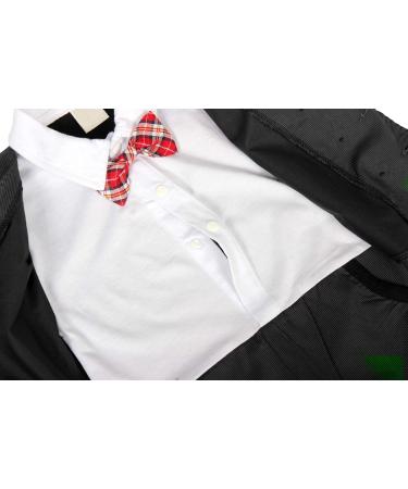 AmzBarley Baby Boys Gentleman Suit | Long/Short Sleeve Shirt, Pants, Vest, Bowtie | Tuxedo Rompers for Kids | Black, 3-6 Months - Buy Online on GoSupps.com