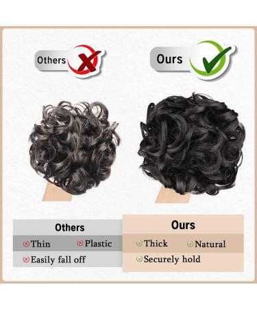 Sofeiyan Messy Bun Hair Piece Wavy Curly Extension in Golden Brown - Women's Drawstring Ponytail Chignon Clip-In Combs - Buy Online on GoSupps.com