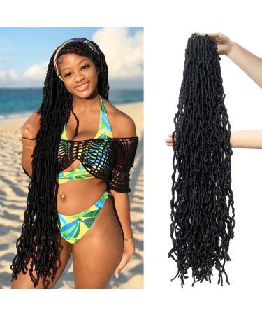 Soft Locs 36 Inch 7 Packs Faux Locs Crochet Hair Whole Strand No Extended Pre-looped Long Locs Synthetic Crochet Braids Hair Extensions For Black Women (36inch 7packs 1b) 36 Inch (Pack of 7) 1b