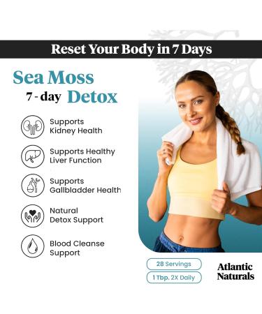 Atlantic Naturals Sea Moss Superfood Bundle - Sea Moss with Shrooms Gummies & 7-Day Kidney Liver & Gallbladder Cleanse - Defense Focus & Detox Support - Lion's Mane Reishi Dandelion Root & More - Buy Online on GoSupps.com