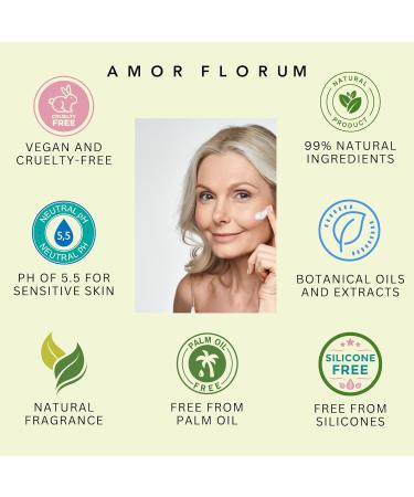 Amor Florum - Moisture Restoring Night Cream - 99% Natural - Rosehip Lavender. Protects Hydrates Soothes Repairs. pH 5.5 Sensitive Skin 100ml - Buy Online on GoSupps.com