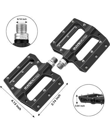 Imrider MTB Mountain Bike Pedal - Lightweight Nylon 9/16 Inch for BMX Road Bicycle - Black - Buy Online on GoSupps.com