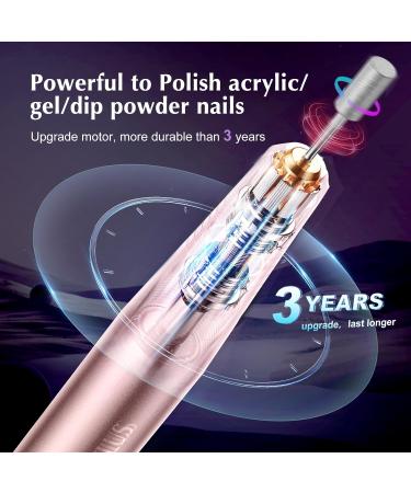 Nail Drill Adjustable Speed 20000RPM | Electric Manicure Pedicure Set with 6 Bits | Portable E File for Gel Acrylic Nails | 31 Sanding Bands | Beginner Friendly | Corded | Light Gold - Buy Online on GoSupps.com