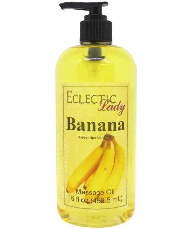 Banana Massage Oil 16 oz With Sweet Almond Oil and Jojoba Oil Preservative Free Perfect for Aromatherapy and Relaxation 16 Ounce