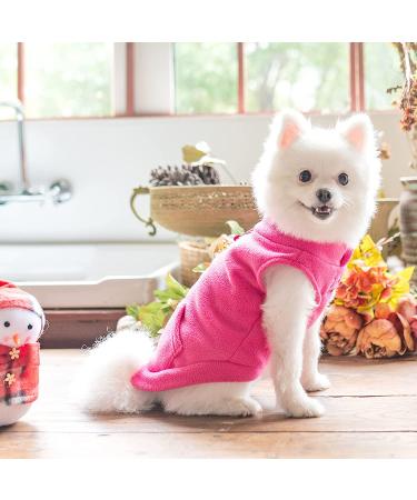 EXPAWLORER Polar Fleece Vest Dog Clothes - Warm Sleeveless Dog Jacket for Small, Medium, Large Dogs - Medium Hot Pink - Buy Online on GoSupps.com