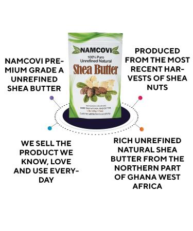 Namcovi Raw Shea Butter 1.1 lbs - Grade A Unrefined African Shea Butter for Skin, Hair & Body Care - Ivory Shea Butter for DIY Recipes - Buy Online on GoSupps.com