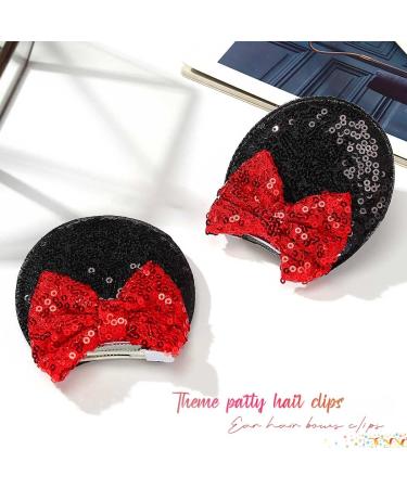 Bartosi Mouse Ears Hair Clips Set - Sequin Minnie Ear Clips for Women & Girls | Disney Costume Theme Party Accessories (2 PCS) - Buy Online on GoSupps.com