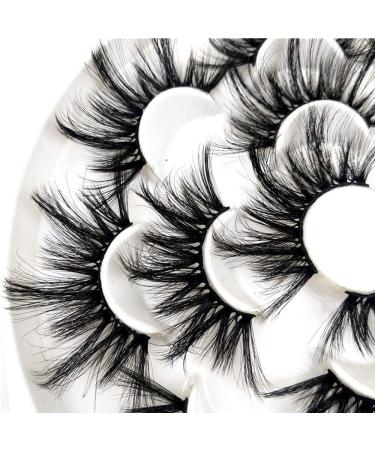 Shop 25mm 8D Dense Faux Nerz False Eyelashes - 7 Pairs Handmade Cruelty-Free Dramatic Wispies - Buy Online on GoSupps.com