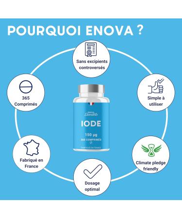 IODINE 150 MCG | 365 Small Tablets | Thyroid Iodine | Made in France | Potassium Iodide | Food Supplement | No Additives - Buy Online on GoSupps.com