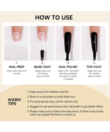 MIZHSE Base and Top Coat Nail Polish - Quick Dry Non-Gel Fast Air Dry Nail Art Set for Home Manicure - Buy Online on GoSupps.com