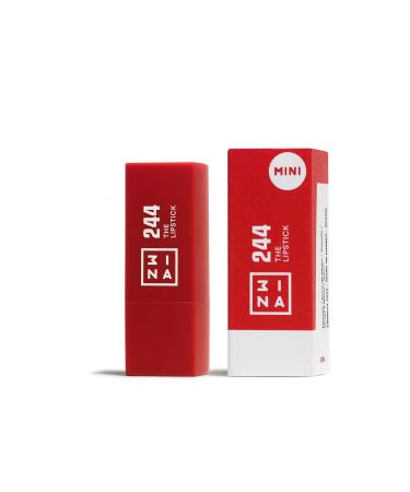 3INA MAKEUP - The Lipstick 244 (mini) - Red Lipstick - Vitamin E & Shea Butter - Ultra-Pigmented Color Lipstick with Vanilla Scent - Travel Size - Vegan - Cruelty Free